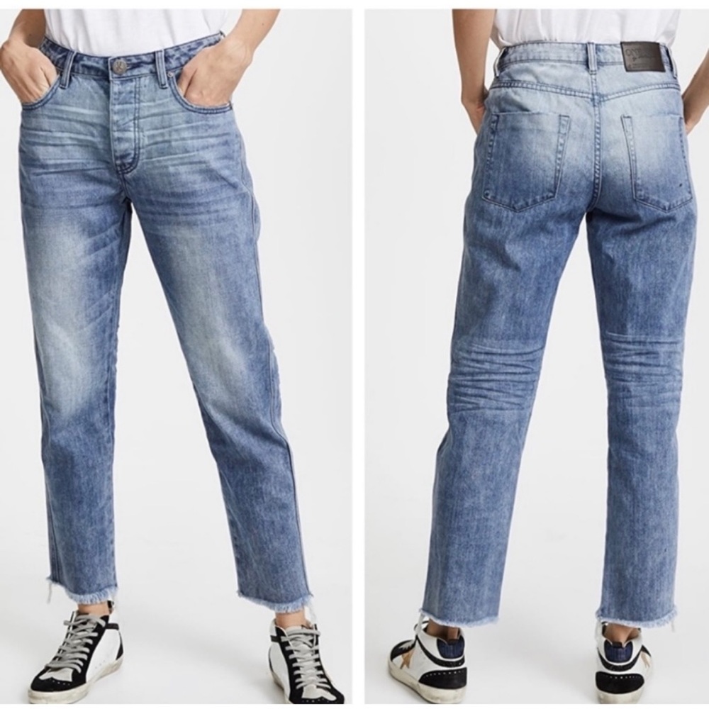 NWOT One Teaspoon Trucker Mid Waist Straight Leg Denim ”Rocky” Jeans Size 29